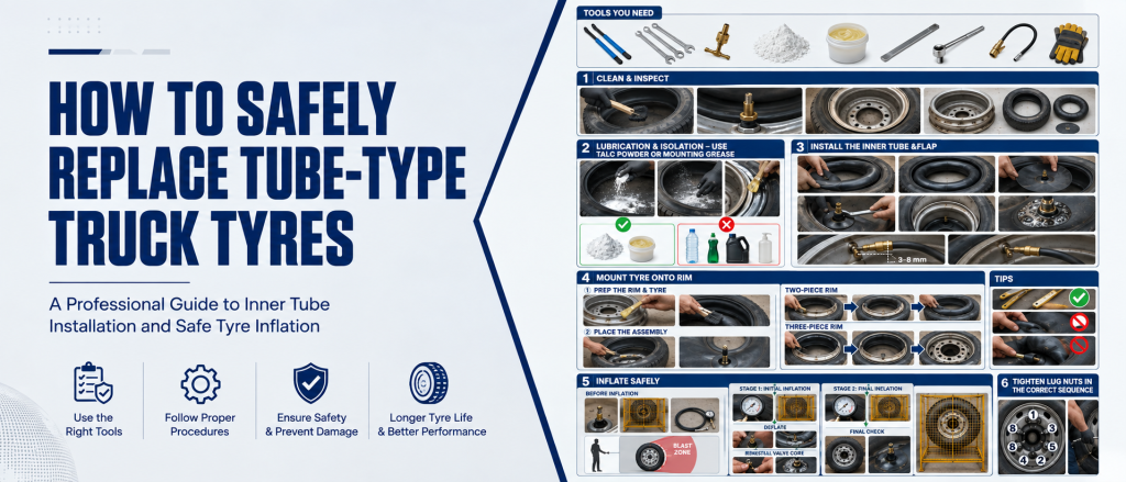 HOW TO SAFELY REPLACE TUBE-TYPE TRUCK TYRES
